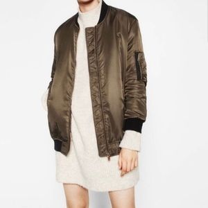 Like New! Zara quilted bomber jacket wmns Small